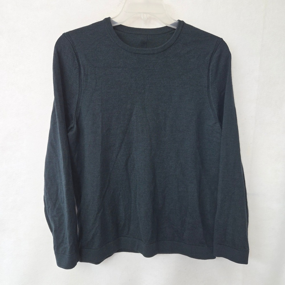 Lululemon Venture Crewneck Sweater Mens Medium‎ Green Merino Wool Blend LM3FC4S